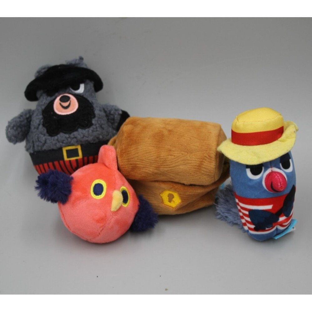 Barkbox Lot of 4 Pirate Treasure Chest Parrot Barkbear Bird Hat Small/XS Dog Toy